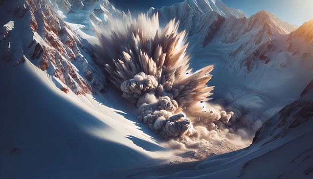 Free ai generated avalanche winter illustration