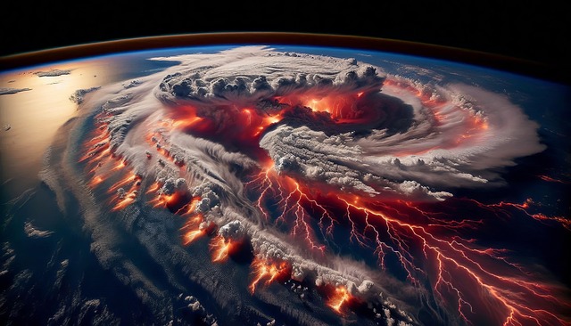Free ai generated hurricane thurderstorm illustration