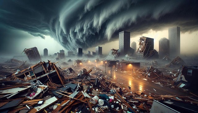 Free ai generated storm city illustration