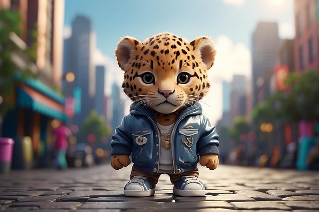 Free ai generated tiger fashion illustration