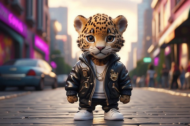 Free ai generated tiger fashion illustration