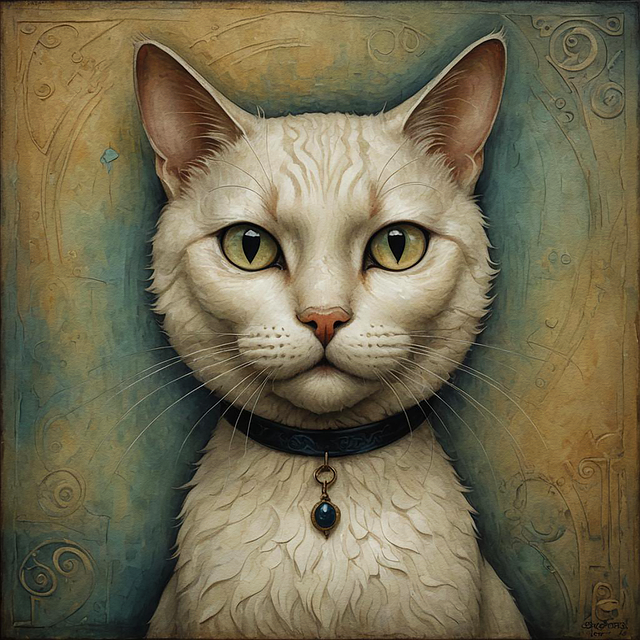 Free ai generated painting cat illustration