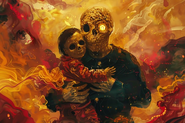 Free ai generated halloween fire illustration