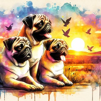 Free Pug Dog illustration and picture