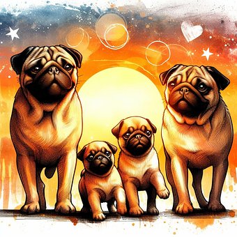 Free Pug Dog illustration and picture