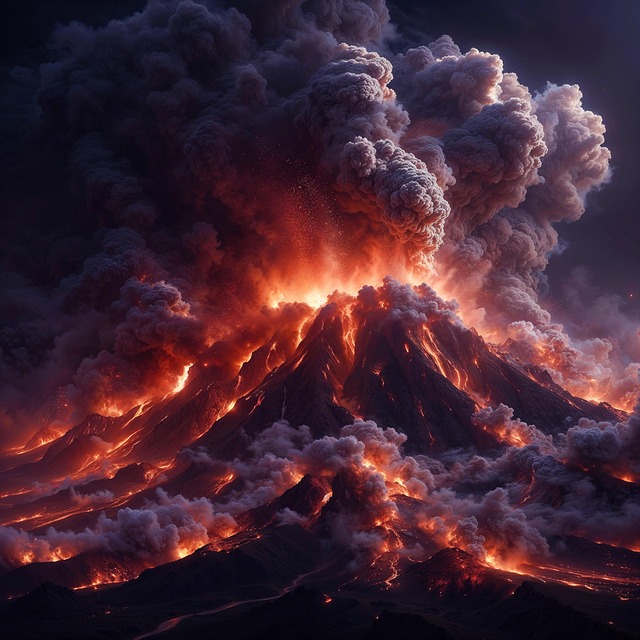Free volcano lava volcanic eruption illustration