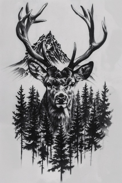 Free ai generated deer antlers illustration
