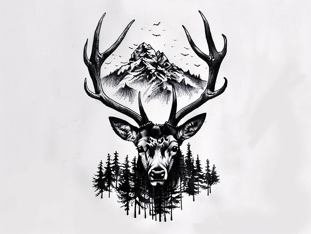 Free ai generated deer antlers illustration