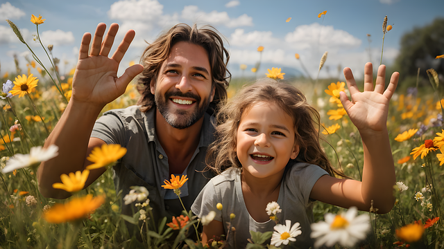 Free ai generated father child illustration