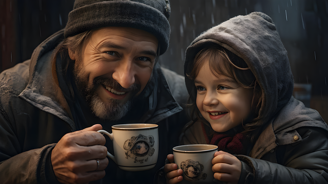 Free ai generated father kid illustration