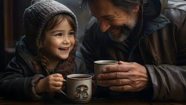 Free ai generated father kid illustration