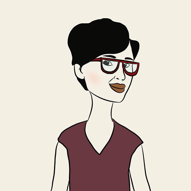 Free woman portrait eyeglasses illustration
