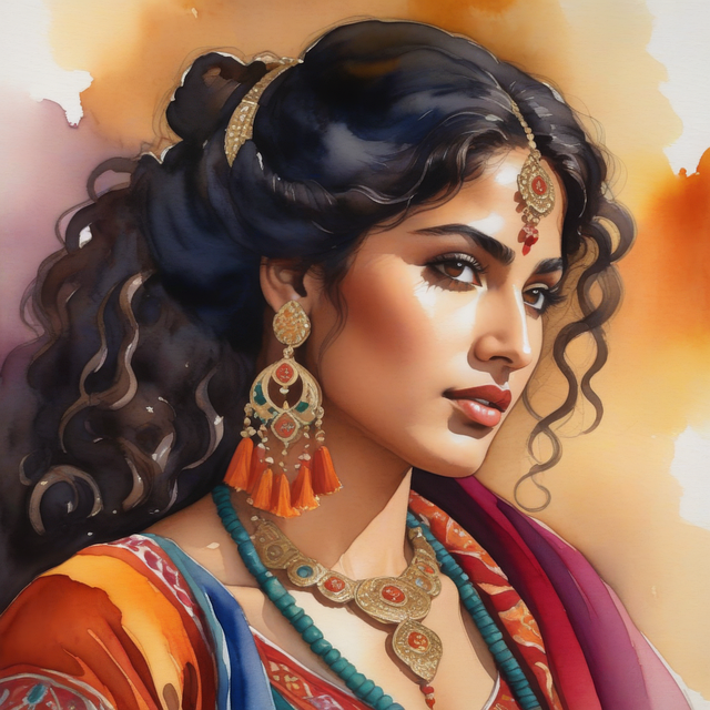 Free ai generated romani woman illustration