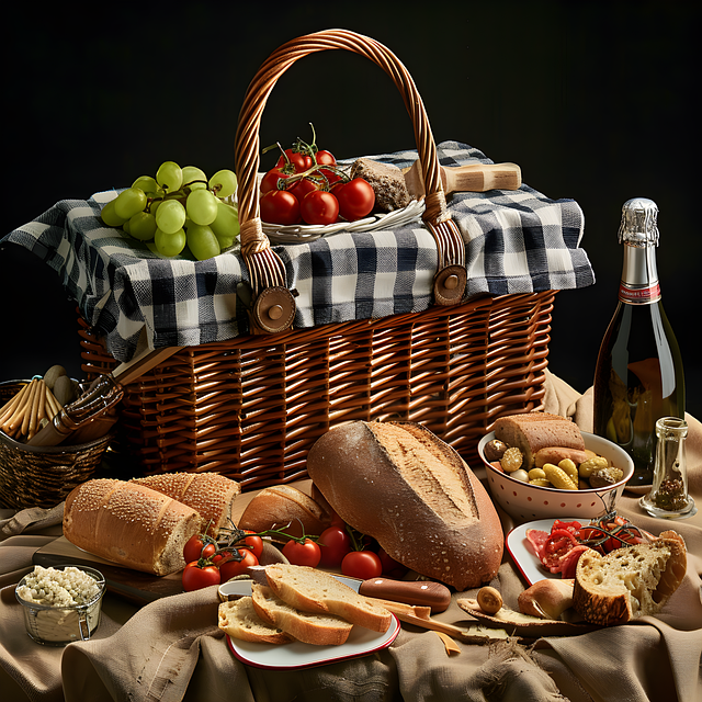 Download free HD stock image of Ai Generated Picnic Free ai generated picnic wine illustration