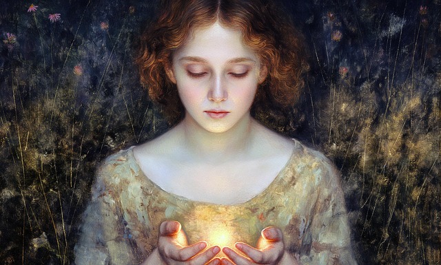 Free ai generated girl glow illustration