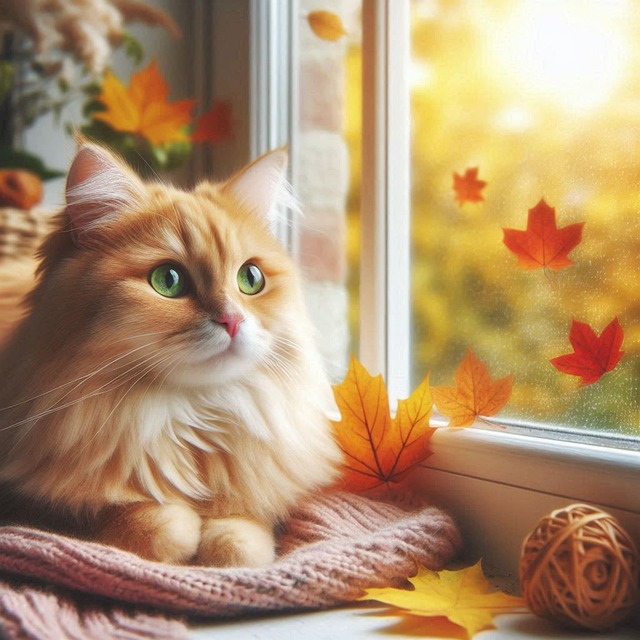 Free ai generated cat windowsill illustration
