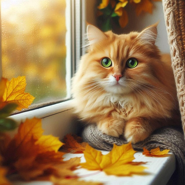 Free ai generated cat windowsill illustration