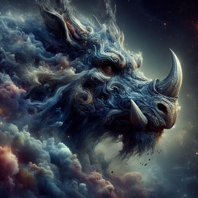 Free ai generated rhinoceros fantasy illustration
