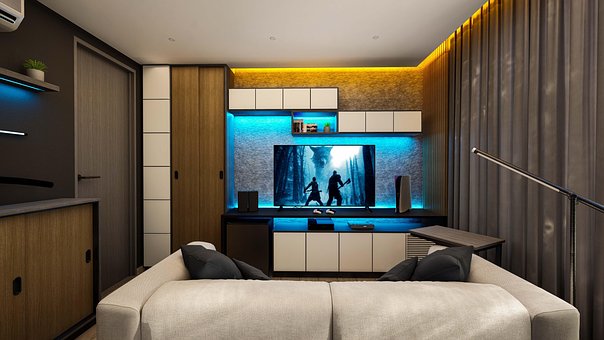 Zimmer, Design-Interieur, Möbel, Innere