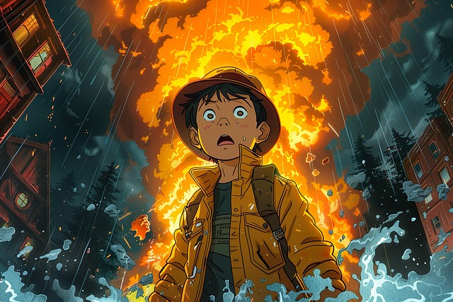 Download free HD stock image of Ai Generated Explosion Free ai generated explosion boy illustration