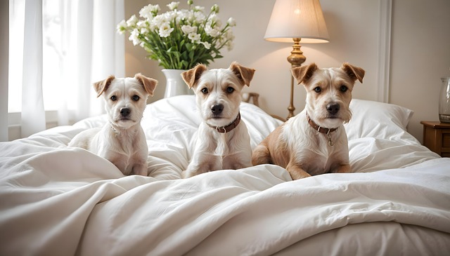 Free ai generated yorkshire terrier bed illustration