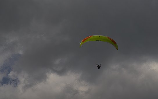Parapente, Nuvens, Céu, Clima