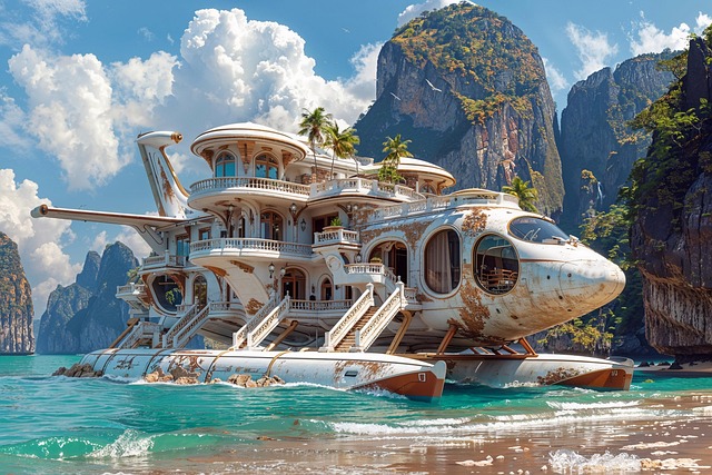 Free ai generated airplane hydroplane illustration