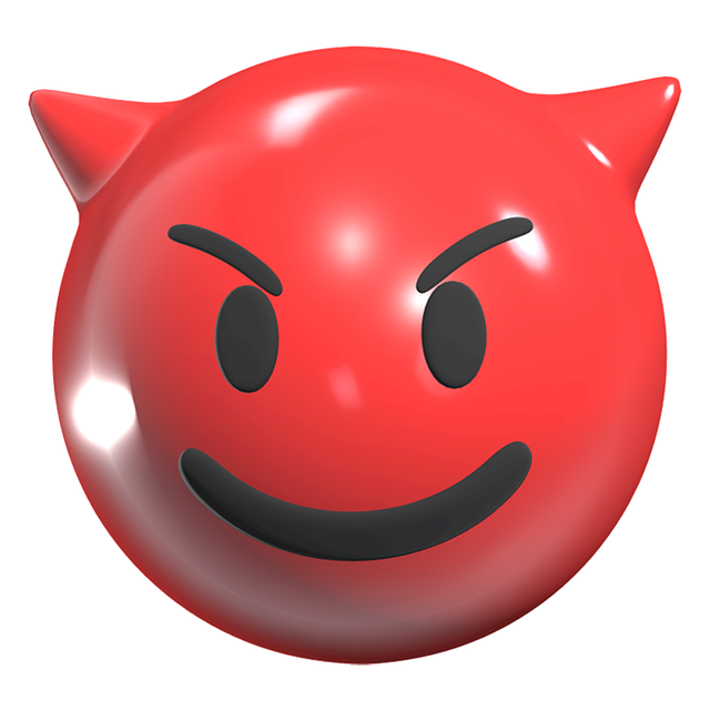Bravo, Emoji, Mal, Louco, 3D, Chifres