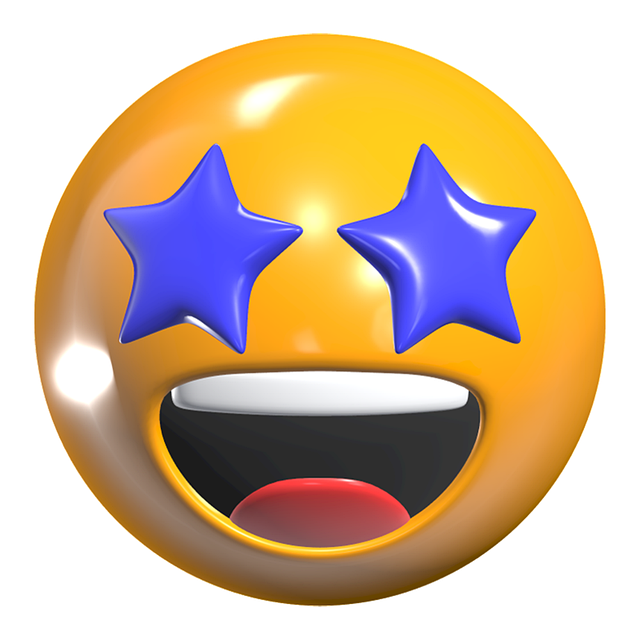 Free smiling emoji star eyes illustration