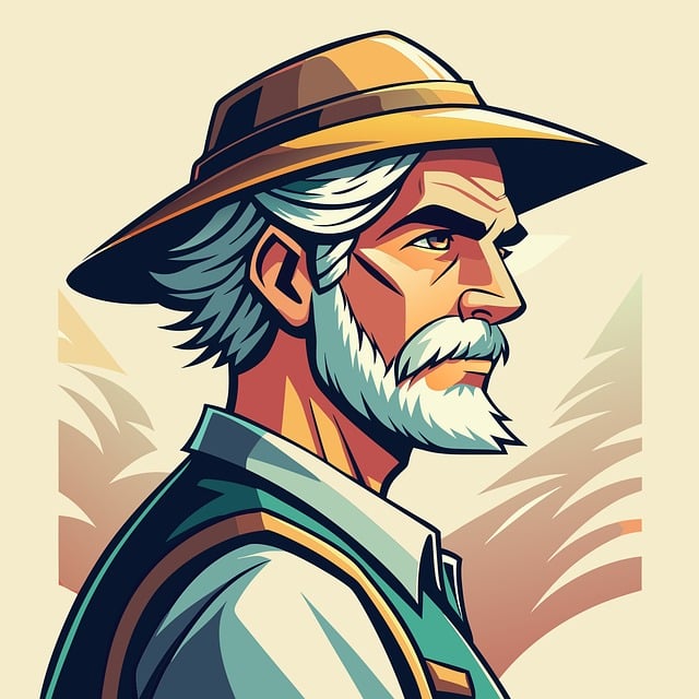 Free ai generated farmer old man vector