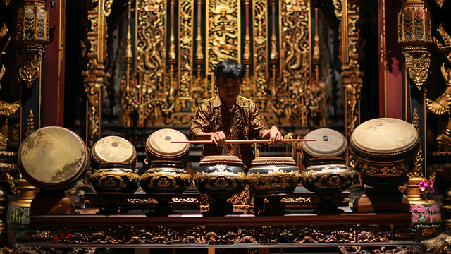 Free javanese gamelan traditional music illustration