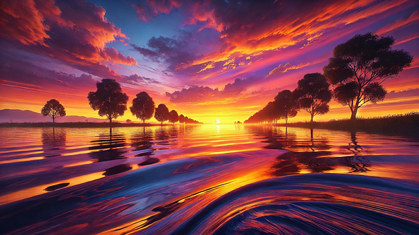 Utsikt, Solnedgang, Natur