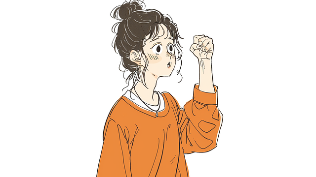 Free woman character drawing illustration