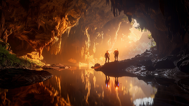 Free tham nam water cave laos explorers illustration