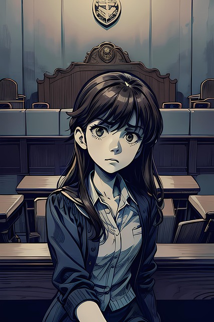 Free girl woman courtroom illustration
