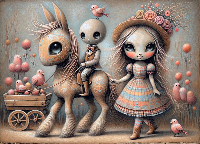 Free whimsical illustration charming scene young girl illustration