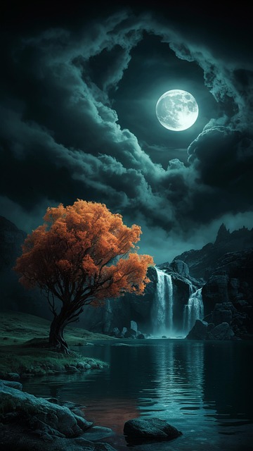 Free moon goal dark illustration