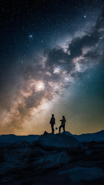 Free ai generated milky way mountain illustration