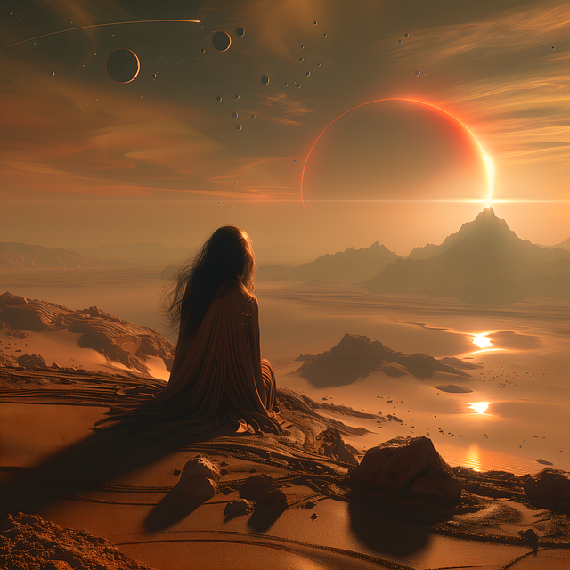 Free ai generated woman planet illustration