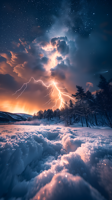 Free flash of lightning storm nature illustration