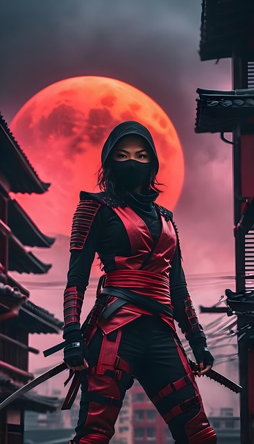 Free samurai woman ninja illustration