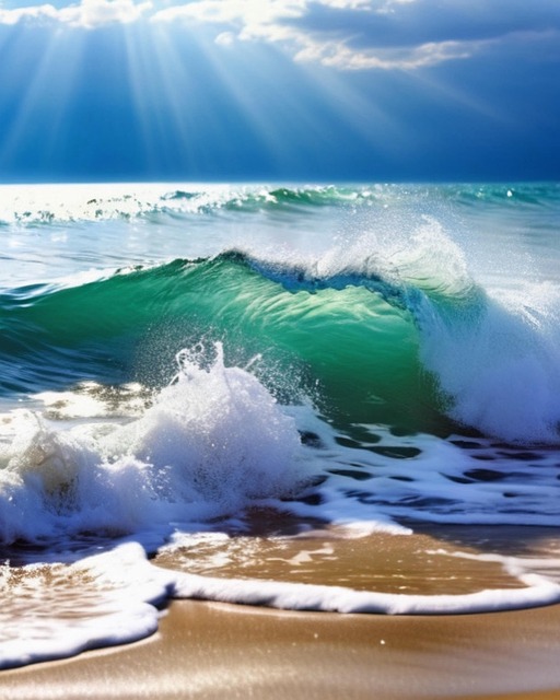 Free ai generated waves beach illustration