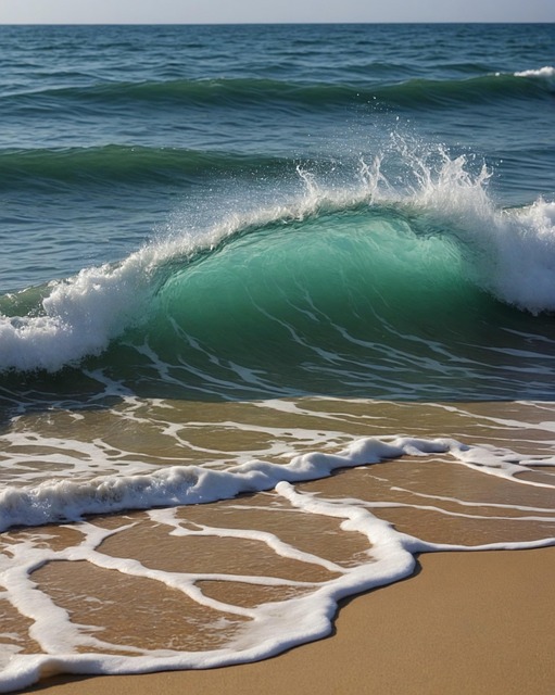 Free ai generated waves beach illustration