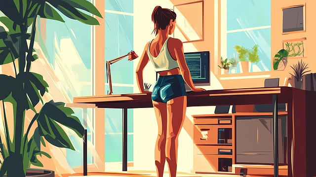 Free ai generated woman working illustration