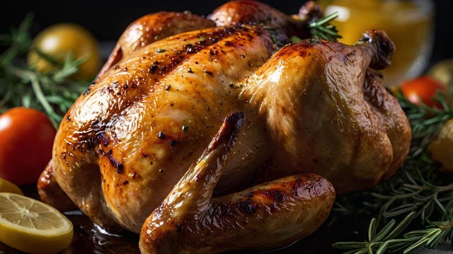 Free ai generated roasted chicken garnish illustration