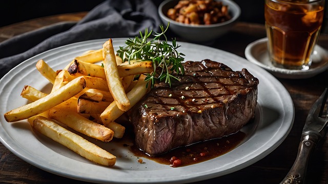 Free ai generated steak fries illustration