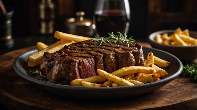 Free ai generated steak fries illustration