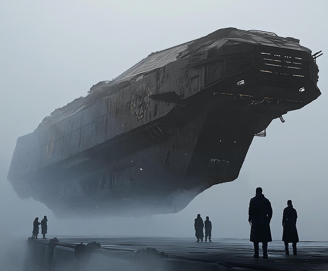 Free ai generated spaceship futuristic illustration