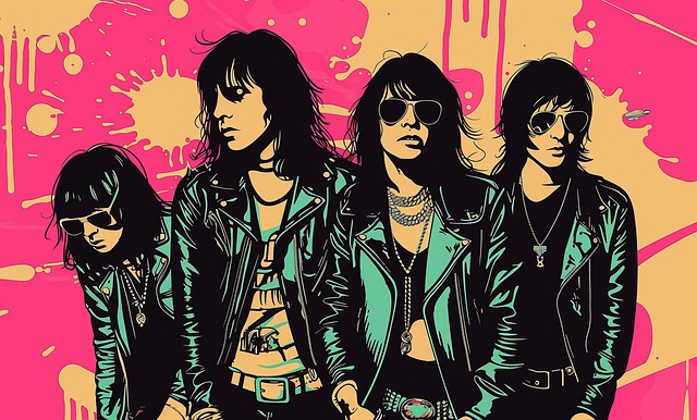 Free band rock leather jackets illustration