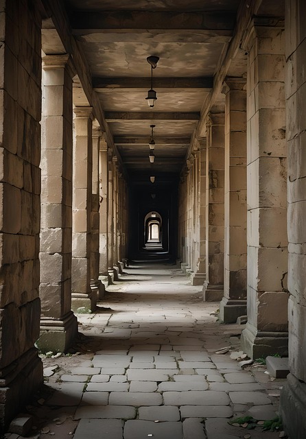 Download free HD stock image of Ai Generated Passageway Free ai generated passageway hallway illustration